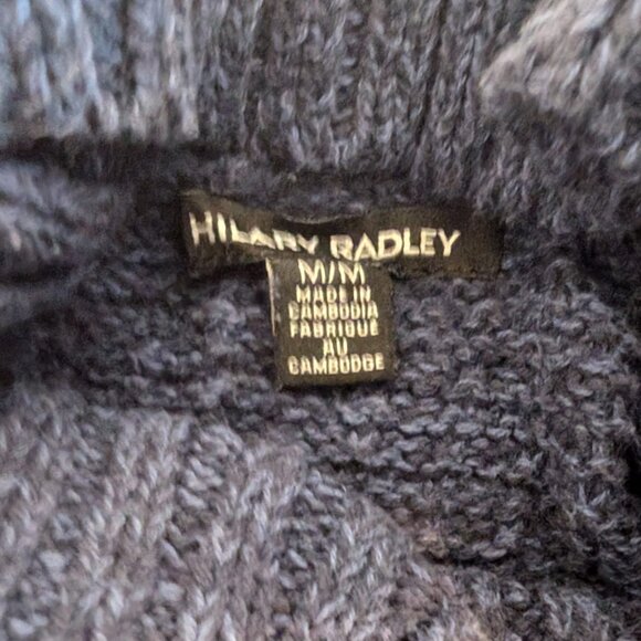 Hilary Radley Blue Textured Turtleneck Sweater M Cotton Blend - Picture 3 of 7
